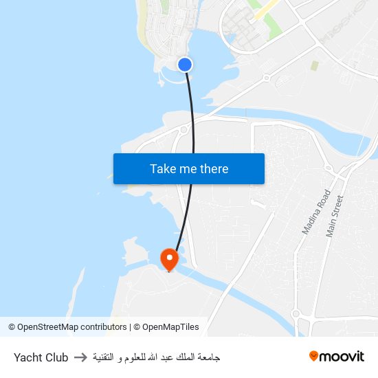Yacht Club to جامعة الملك عبد الله للعلوم و التقنية map