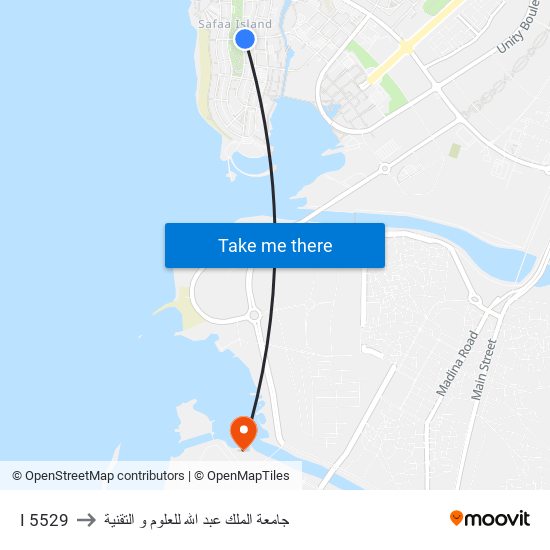 I 5529 to جامعة الملك عبد الله للعلوم و التقنية map