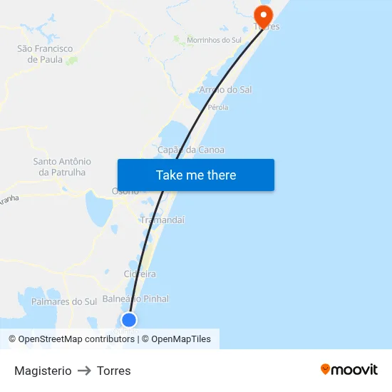 Magisterio to Torres map