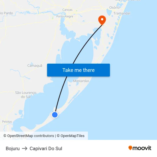 Bojuru to Capivari Do Sul map