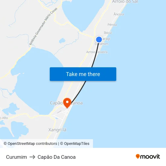 Curumim to Capão Da Canoa map