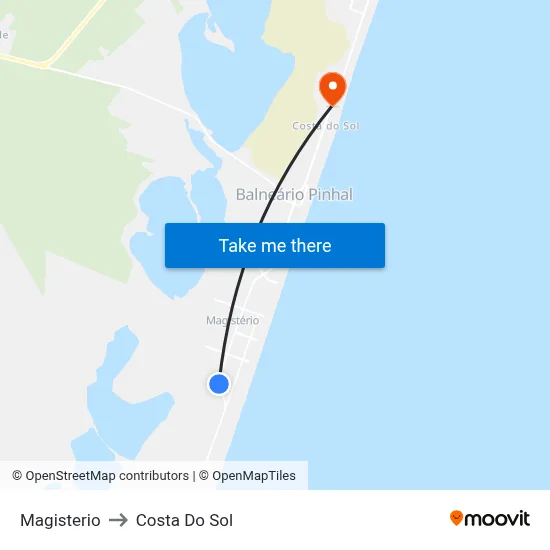 Magisterio to Costa Do Sol map