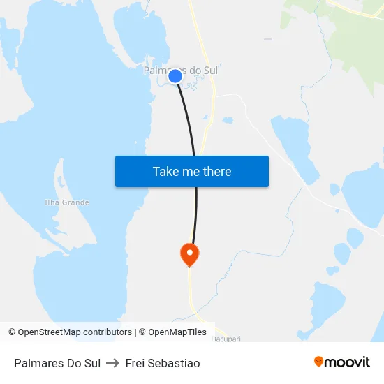 Palmares Do Sul to Frei Sebastiao map