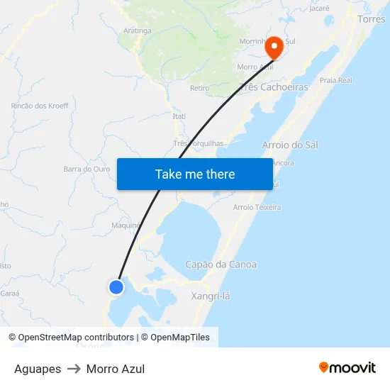 Aguapes to Morro Azul map