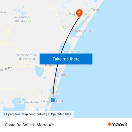 Costa Do Sol to Morro Azul map
