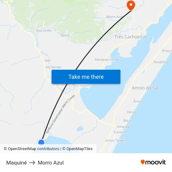 Maquiné to Morro Azul map