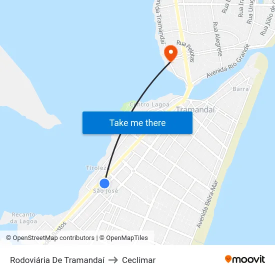 Rodoviária De Tramandaí to Ceclimar map
