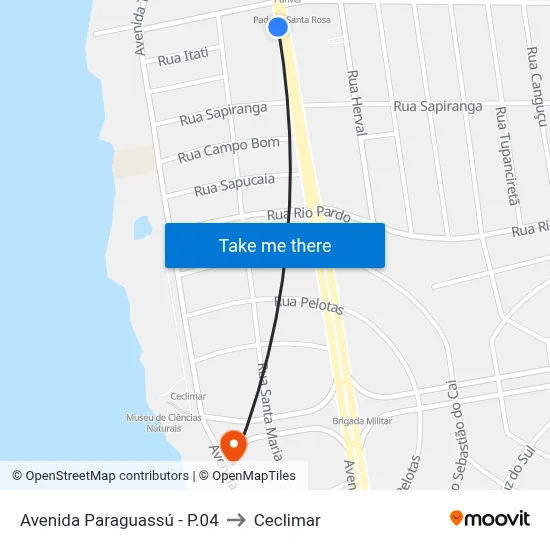 Avenida Paraguassú - P.04 to Ceclimar map