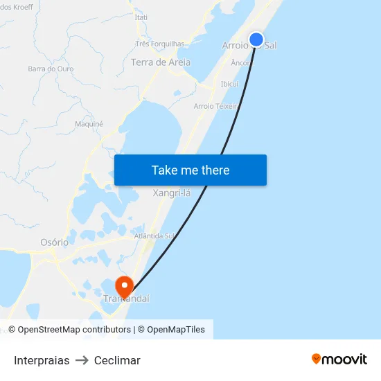 Interpraias to Ceclimar map