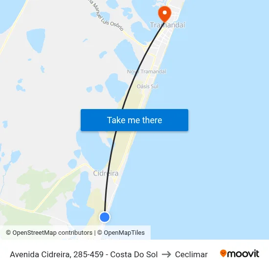 Avenida Cidreira, 285-459 - Costa Do Sol to Ceclimar map