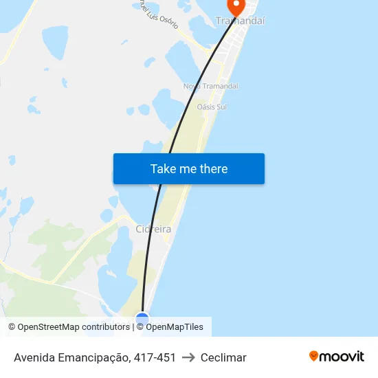 Avenida Emancipação, 417-451 to Ceclimar map