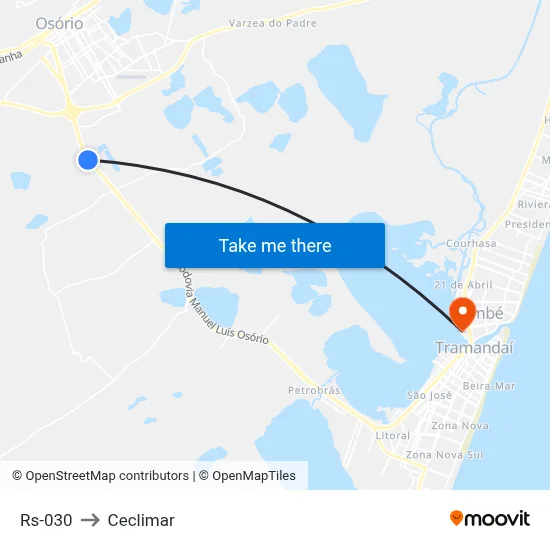 Rs-030 to Ceclimar map