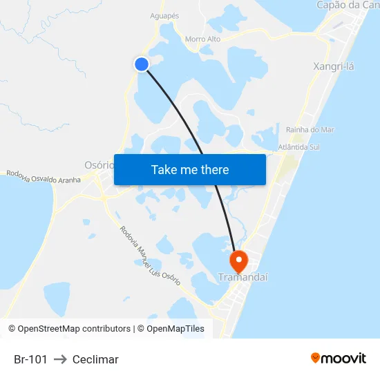 Br-101 to Ceclimar map