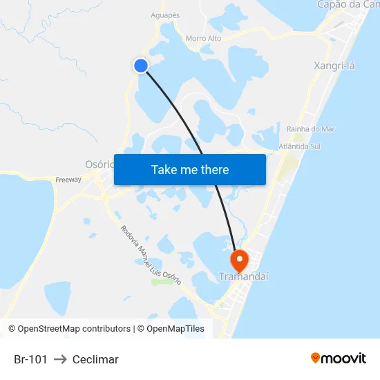 Br-101 to Ceclimar map