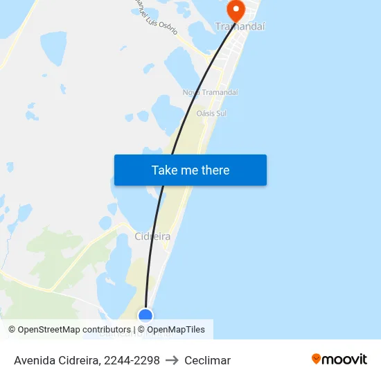 Avenida Cidreira, 2244-2298 to Ceclimar map