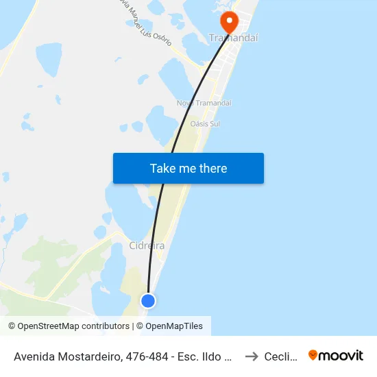 Avenida Mostardeiro, 476-484 - Esc. Ildo Meneghetti to Ceclimar map