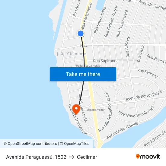 Avenida Paraguassú, 1502 to Ceclimar map