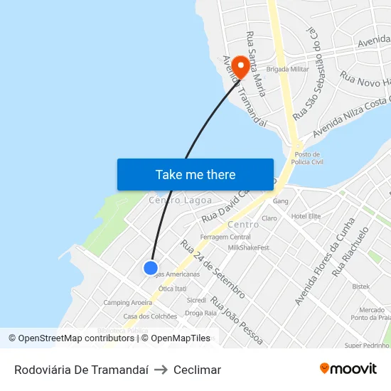 Rodoviária De Tramandaí to Ceclimar map