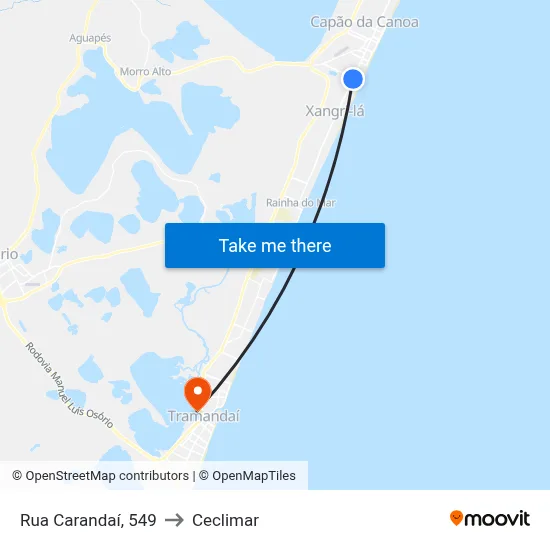 Rua Carandaí, 549 to Ceclimar map