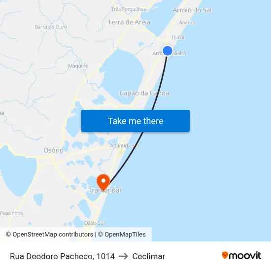 Rua Deodoro Pacheco, 1014 to Ceclimar map