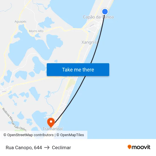 Rua Canopo, 644 to Ceclimar map