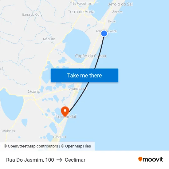 Rua Do Jasmim, 100 to Ceclimar map
