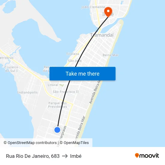 Rua Rio De Janeiro, 683 to Imbé map