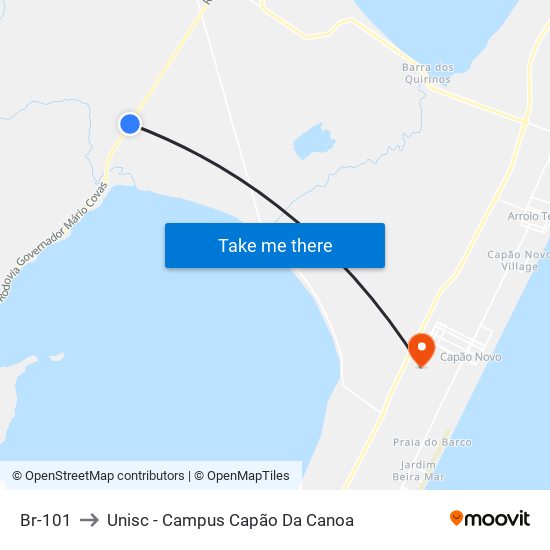 Br-101 to Unisc - Campus Capão Da Canoa map