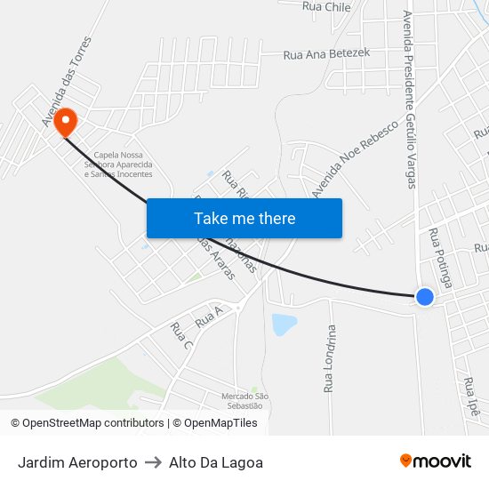 Jardim Aeroporto to Alto Da Lagoa map