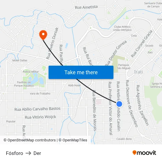 Fósforo to Der map