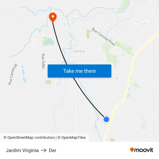 Jardim Virgínia to Der map