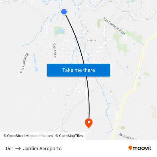 Der to Jardim Aeroporto map