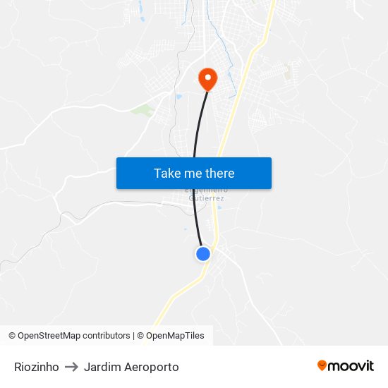 Riozinho to Jardim Aeroporto map