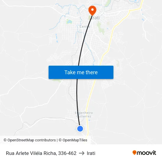 Rua Arlete Viléla Richa, 336-462 to Irati map