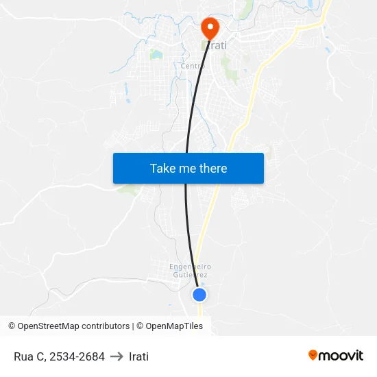 Rua C, 2534-2684 to Irati map