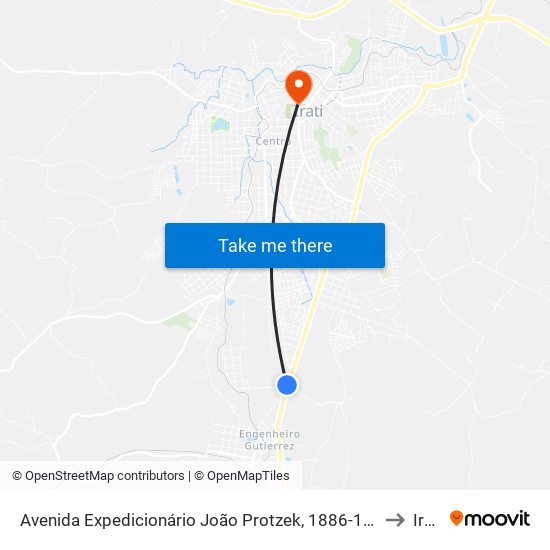 Avenida Expedicionário João Protzek, 1886-1900 to Irati map