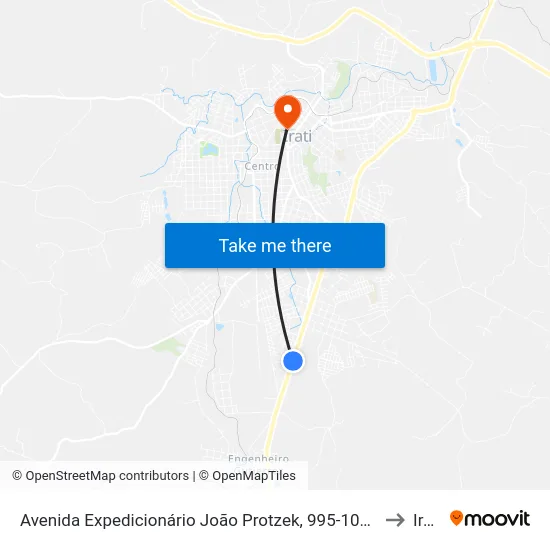 Avenida Expedicionário João Protzek, 995-1083 to Irati map