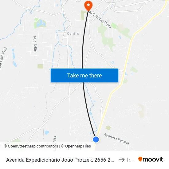 Avenida Expedicionário João Protzek, 2656-2660 to Irati map