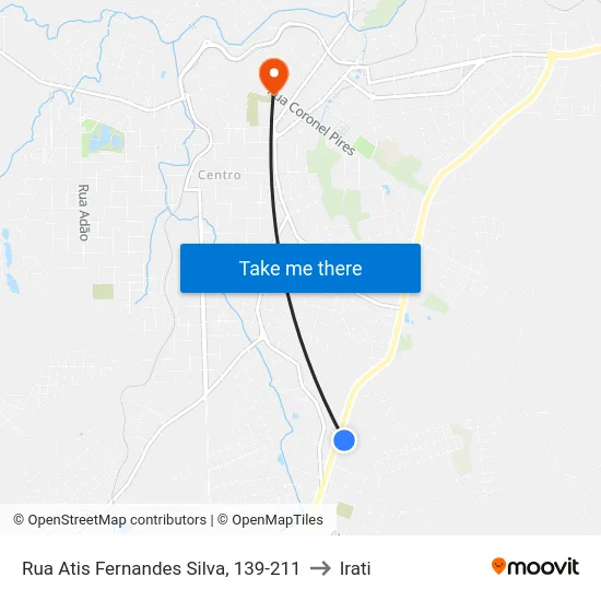 Rua Atis Fernandes Silva, 139-211 to Irati map