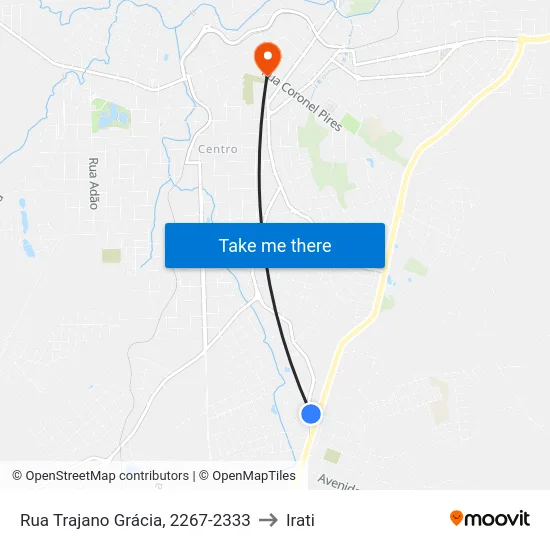 Rua Trajano Grácia, 2267-2333 to Irati map