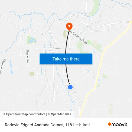 Rodovia Edgard Andrade Gomes, 1181 to Irati map