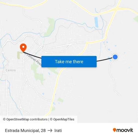 Estrada Municipal, 28 to Irati map