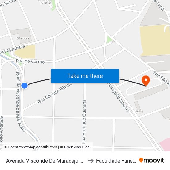 Avenida Visconde De Maracaju 774 to Faculdade Fanese map