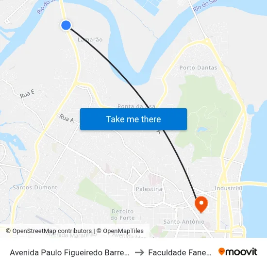 Avenida Paulo Figueiredo Barreto to Faculdade Fanese map