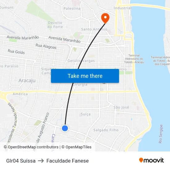 Glr04 Suíssa to Faculdade Fanese map