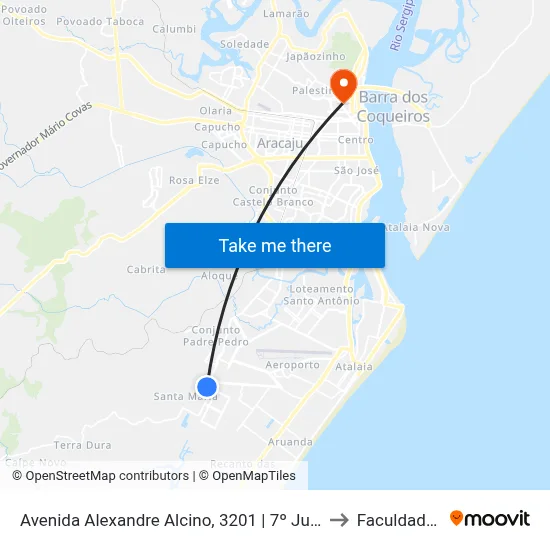 Avenida Alexandre Alcino, 3201 | 7º Juizado Especial De Aracajú to Faculdade Fanese map