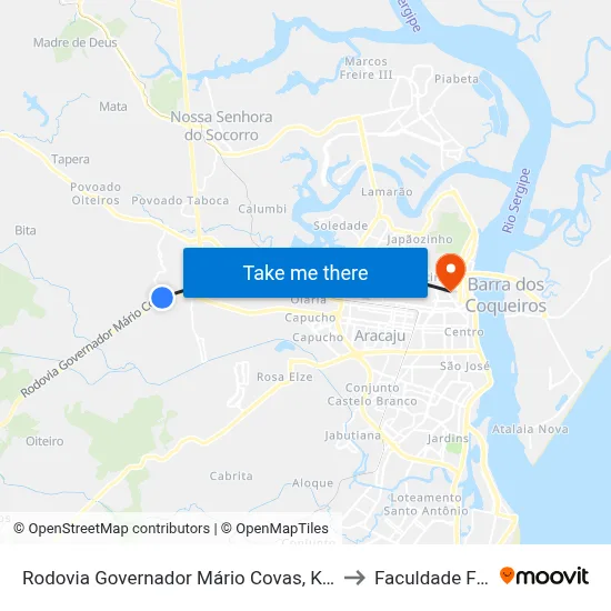 Rodovia Governador Mário Covas, Km 93,3 Norte to Faculdade Fanese map