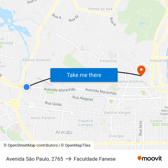 Avenida São Paulo, 2765 to Faculdade Fanese map