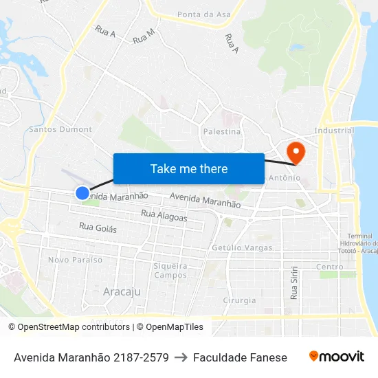 Avenida Maranhão 2187-2579 to Faculdade Fanese map