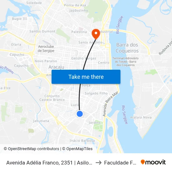 Avenida Adélia Franco, 2351 | Asilo Rio Branco to Faculdade Fanese map